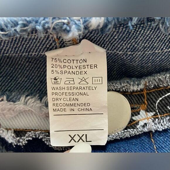 hebinon Women's Lace Up Ripped Denim Shorts Low Waist Size XXL - Picture 7 of 8